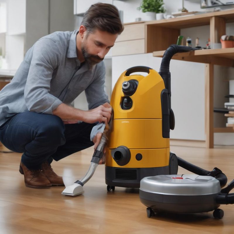 Our engineer testing vacuum cleaner