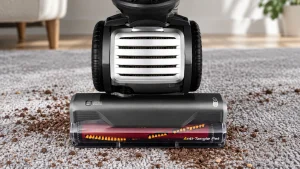 Eureka Floorrover Elite NEU630 floorhead and lower body on a gray rug